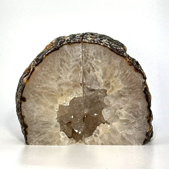 Crystal bookends, Agate Stone with Geode Center, Natural Bookshelf Decor (DB) - Picture 14 of 14